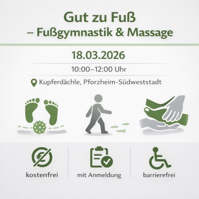 Workshop „Gut zu Fuß“ bietet Fußgymnastik und Selbstmassage